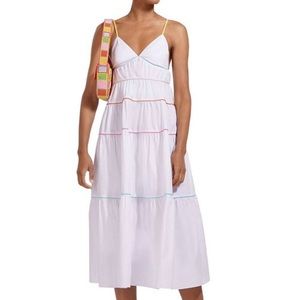 Staud Cleo Midi Dress - white multicolored